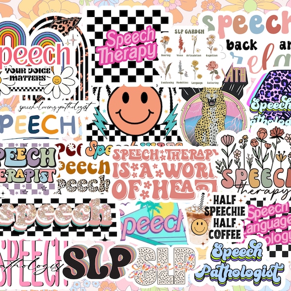 Speech, 21 Count Sticker Pack, SLP, Glossy, Speech Language Pathologist Sticker, Stickers for Laptops, Phones, Cars, Speechie, Speech Bundle