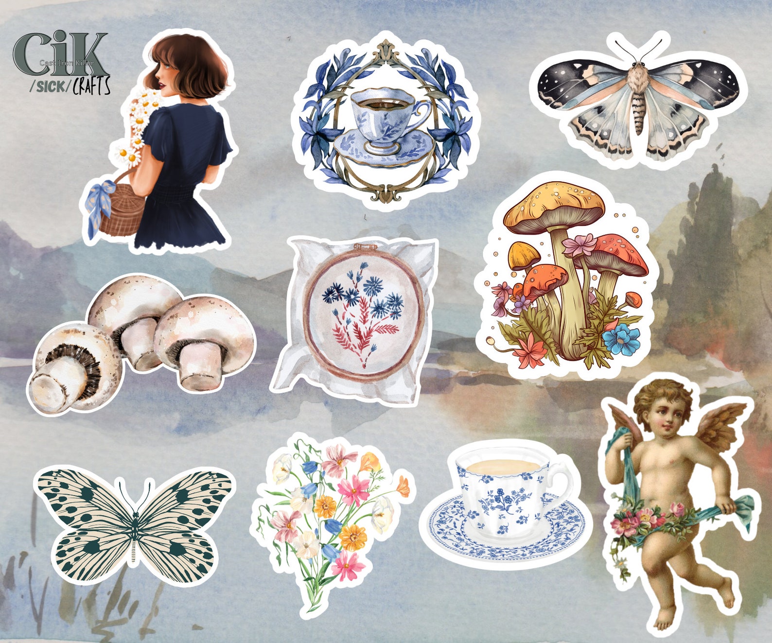 Cottage Core, 20 Count Sticker Pack, Apothecary, Cottagecore Stickers ...