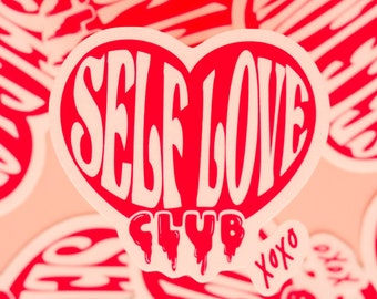Self Love Club Sticker: Handmade Heart Laptop Decal