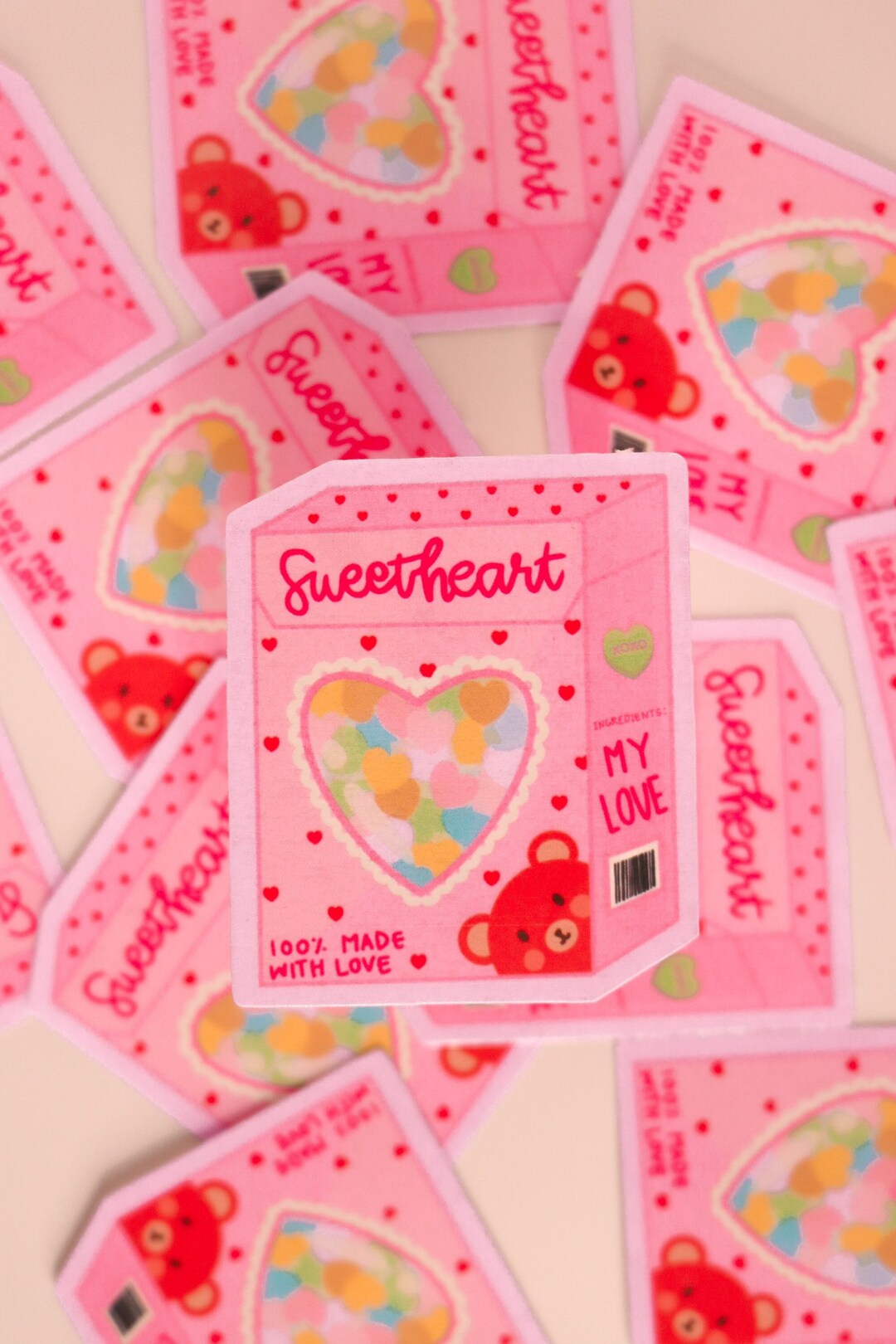Conversation Heart Candy Sticker, Valentine Day Sticker, Heart Sticker