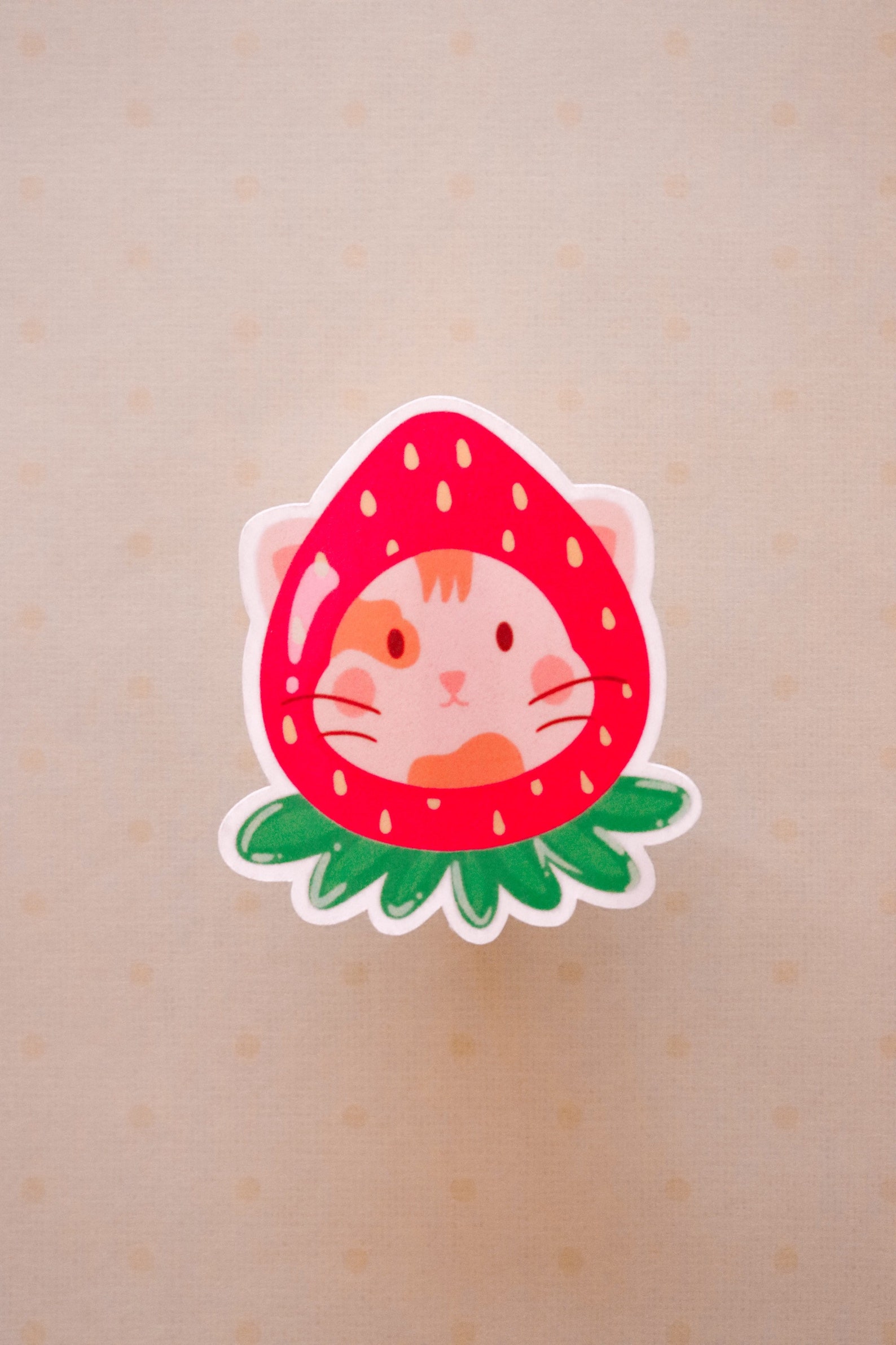Strawberry Cat Sticker Cute Sticker Planner Sticker Etsy