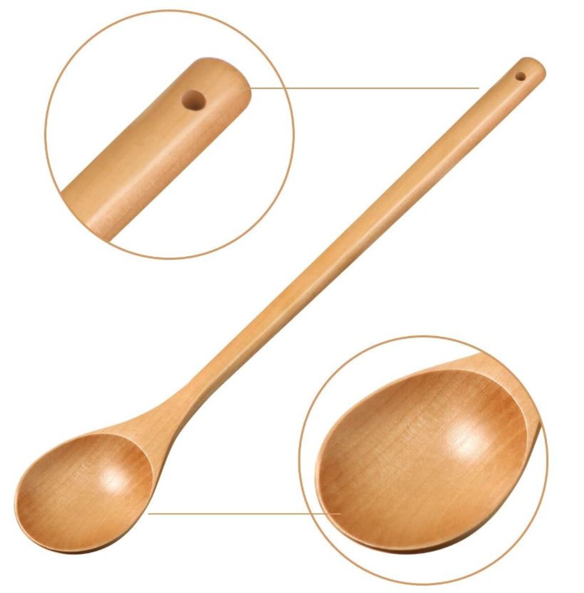 Wood Mixing Spoon Long Handle Wooden Spoons Wood Soup Spoons Etsy