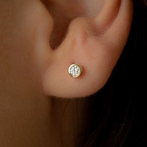 14k Gold Chain Dangle Earrings - Unisex Stud Single Stone Earrings Set - Gift Earrings Set for Women and Girls