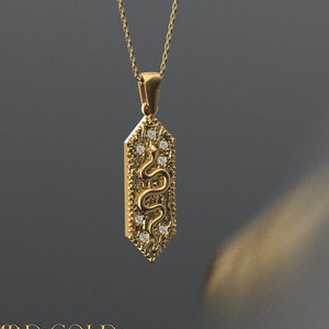 14k Gold Snake Pendant Jewelry - Gift Snake Necklace for Women - Birthday Gift - Valentines Day Gift - Mothers Day