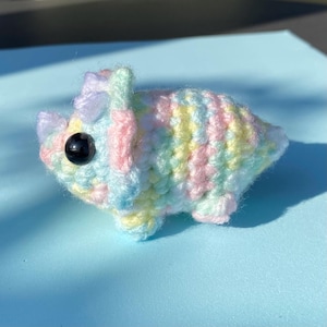 pastel triceratops crocheted mini plushie