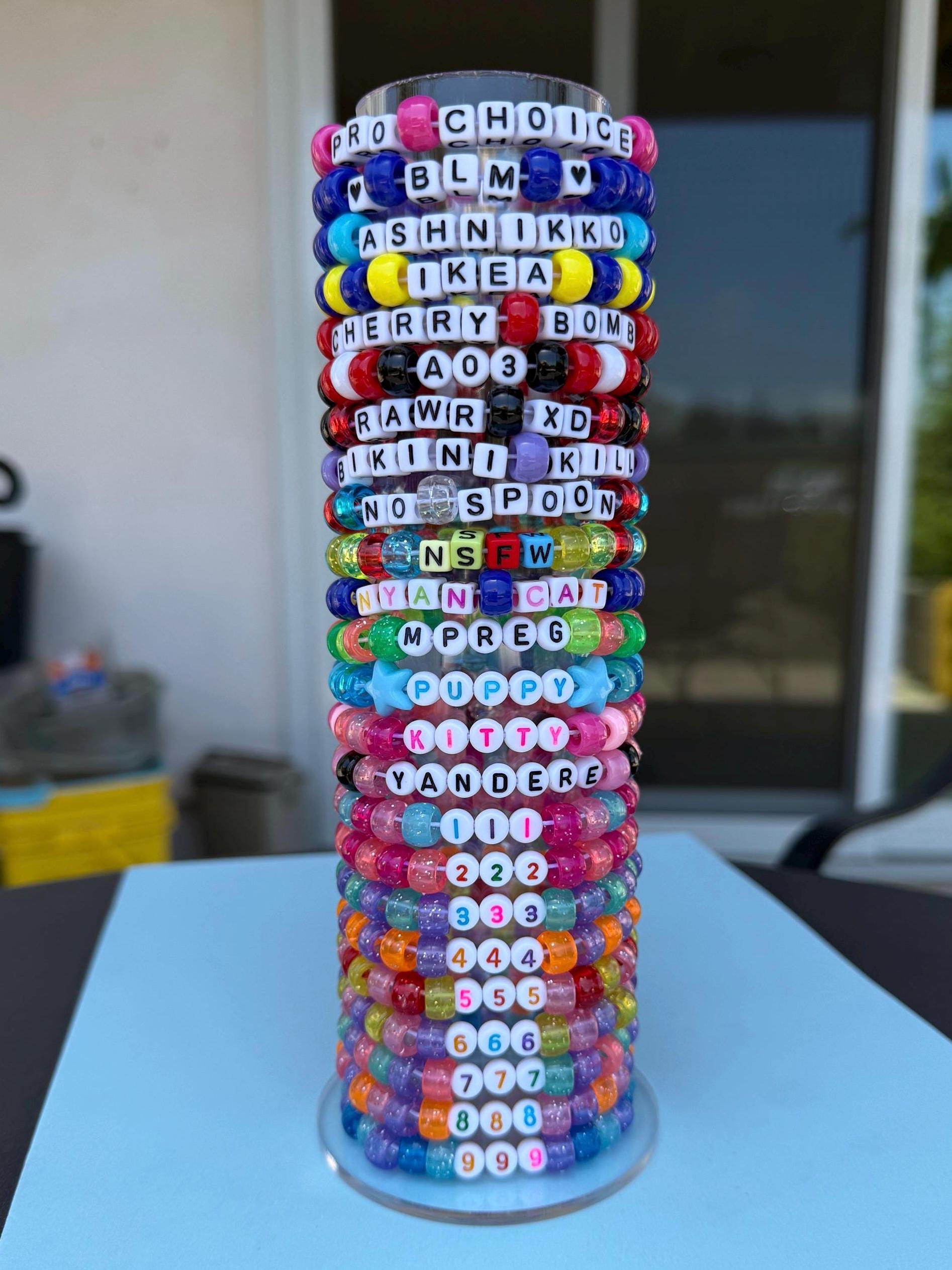 Pack of Random Beaded Kandi Bracelet Singles - Etsy