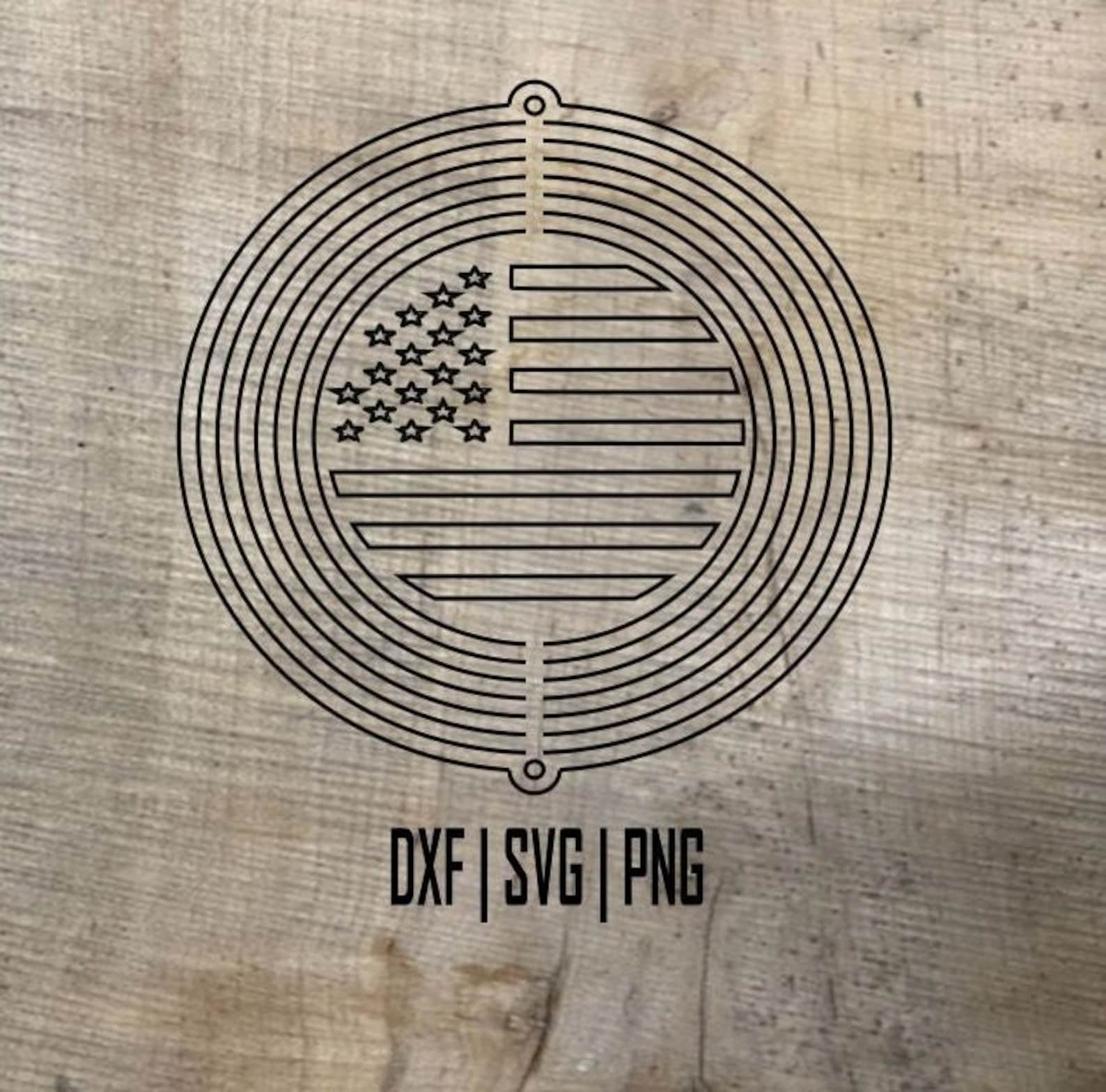 American Flag Wind Spinner DXF SVG PNG Digital Download Files Etsy