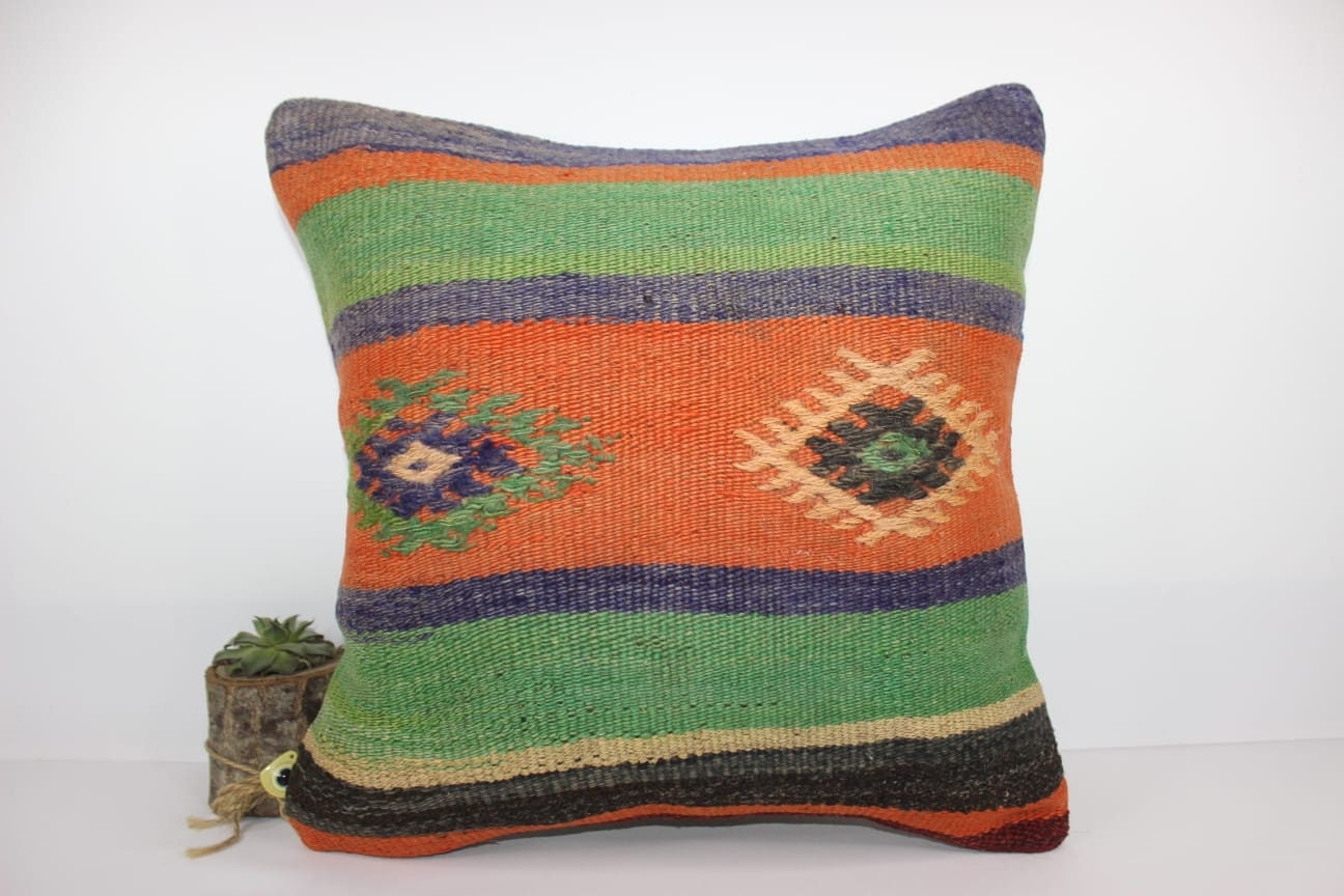 Green outdoor kilim pillow Embroider pillow cover Etnic Etsy