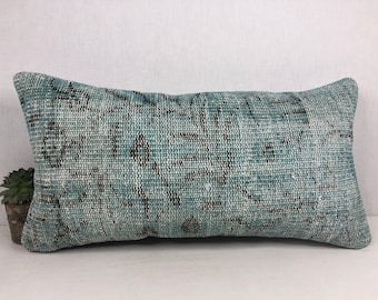 8x16 Bohemian Kilim Pillow,Decorative Pillow,Neck Throw Pillow,Hemp Pillow Pillow Cover,Bedding Pillow,Gray Pillow,Flat Pillow SP2040 1405