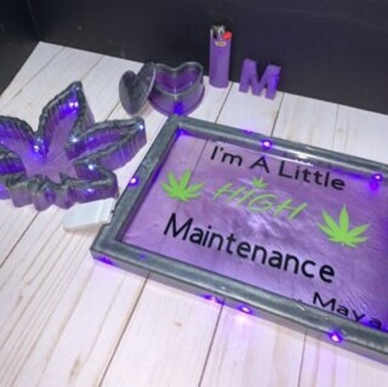 LED Custom Rolling Tray Set Etsy