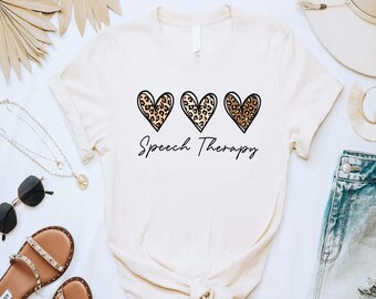 Leopard Speech Therapy Shirt, Speech Therapist Shirt, Speech Language Pathologist Shirt, SLP Teacher Shirt, SLPA Shirt, Speech Pathology