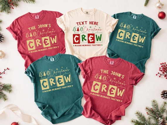 Personalized Christmas Crew Shirts, Matching Christmas Family Shirts, Matching Holiday Shirts, Christmas Party Shirt, Xmas Gift for Family