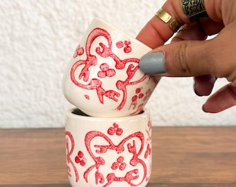 Tazas de café expreso Love (عشق), caligrafía persa - Juego de 2