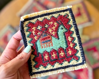 Posavasos: Lana tejida a mano — Juego de 4