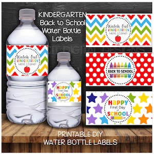Back to School Printable PRESCHOOL Water Bottle Labels, Printable PRESCHOOL Water Bottle Labels, PRESCHOOL Water Labels, Back to Preschool