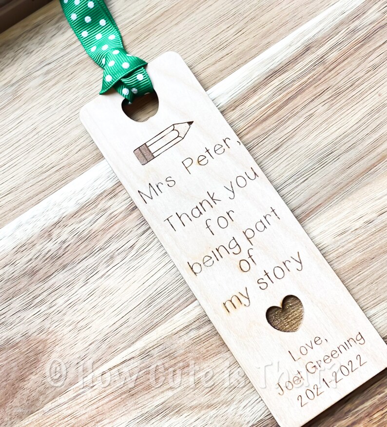 Laser Engraved Wooden Teacher Bookmark: Personalized Thank You Gift - Etsy