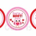 Printable Valentine Owl Cupcake Toppers, Valentine Owl Stickers, Happy ...