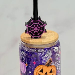 Spider Web Straw Topper: Halloween Tumbler Cup Charm