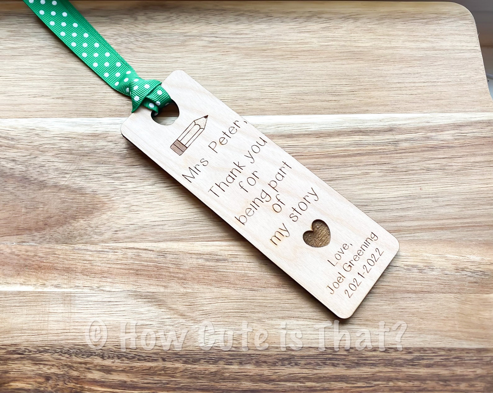 Laser Engraved Wooden Teacher Bookmark: Personalized Thank You Gift - Etsy