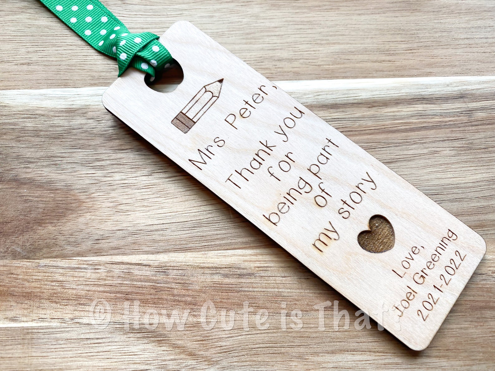 Laser Engraved Wooden Teacher Bookmark: Personalized Thank You Gift - Etsy