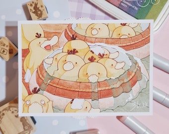 Bathing Ducks Print