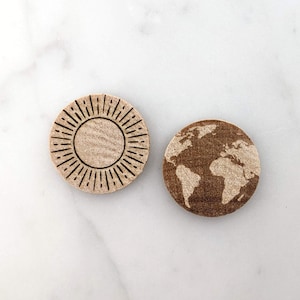 Etched Sun & Earth Magnets