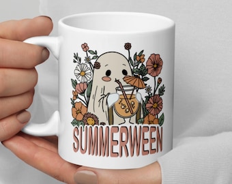Halloween d'été fantôme, tasse fantôme Summerween, tasse d'Halloween drôle, tasse à cocktail Halloween kawaii, cadeau d'été, Halloween rétro