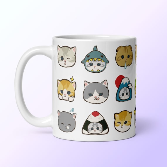 Cute Cats Mug, Funny Cat Mug, Cat Mom Coffee Mug, Sad Cat Meme Coffee Mug, Cute Shark Cat, Coffee Mug for Cat Lover, Cat Owner Mug, Coaster