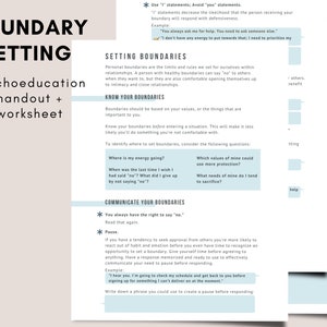 Boundary Setting Handout + Worksheet