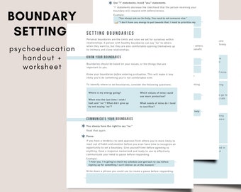 Boundary Setting Handout + Worksheet