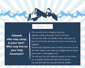 Lord who shall abide? - Psalm 15 DIGITAL DOWNLOAD [jpg pdf]