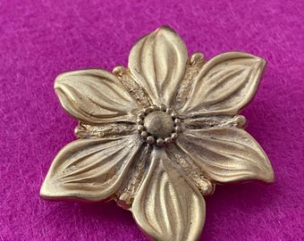 Vintage French Brooch, Rayon D’Or, Paris, Gold Flower
