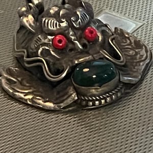 Vintage Tibetan Dragon Pendant,Silver
