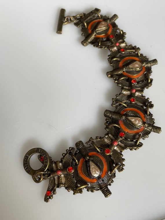 Vintage French Bracelet, Designer, Links, Deco