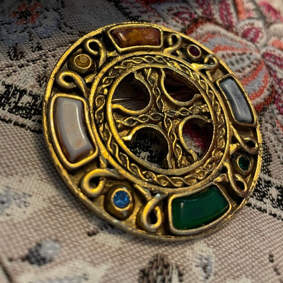 Vintage French Brooch, Heraldic, Gem Stones - image 2