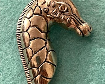 Vintage French Brooch, Giraffe, Silver