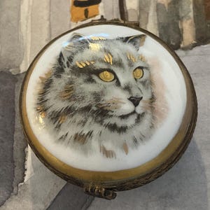 Halcyon Days 猫 エナメル ボンボニエール 箱付 Halcyon Days Cat Box - Etsy UK