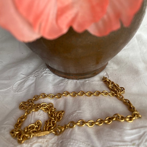 Vintage French Necklace, Guy Laroche Gold Chain