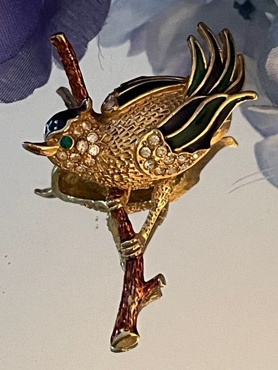 Vintage French Brooch, Bird