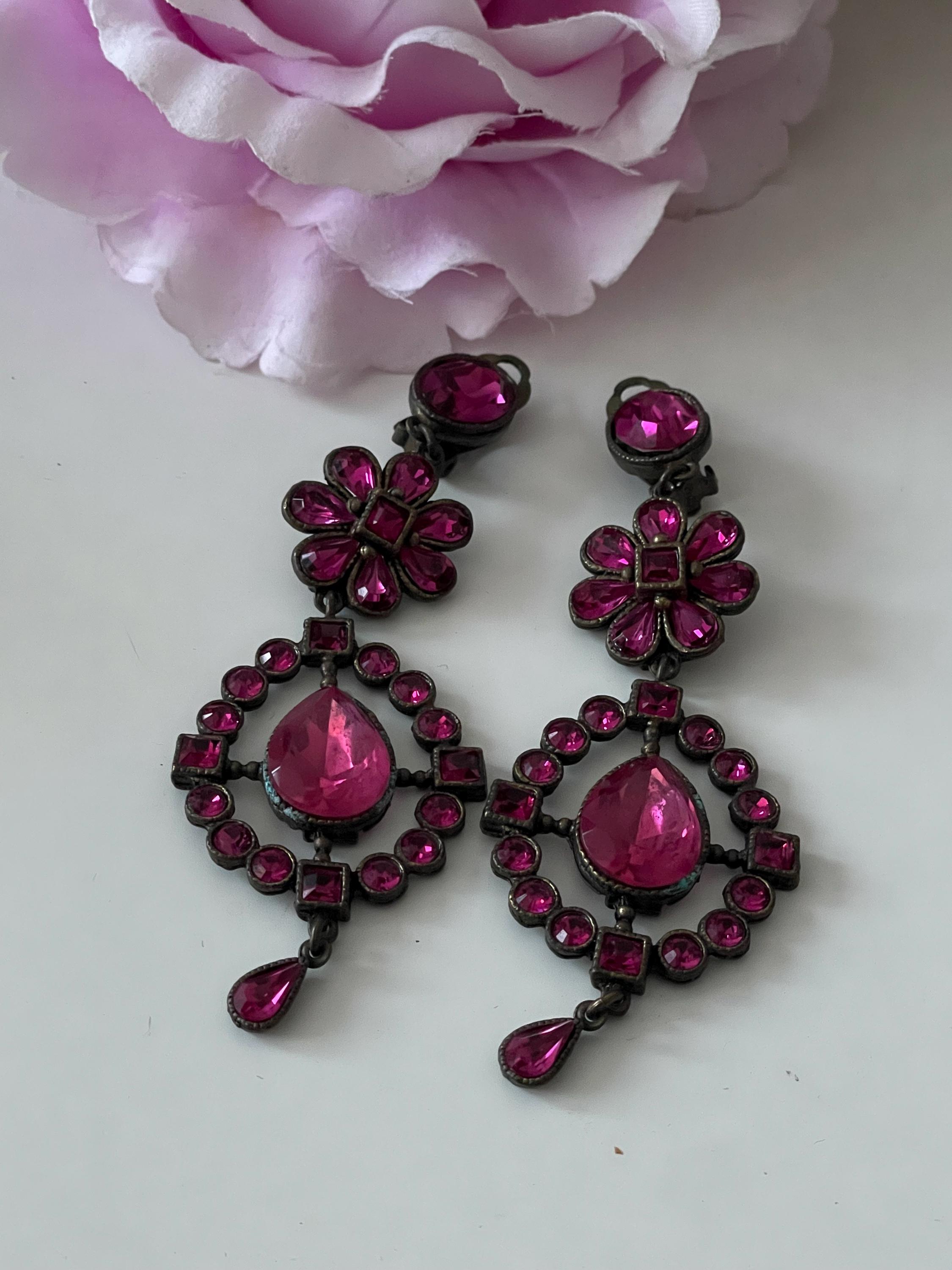 717 ✧POGGI Paris✧フランス ポッジ ガラス ドロップ ブローチ poggi paris イヤリング ブローチ セット 717 ✧POGGI Paris✧フランス