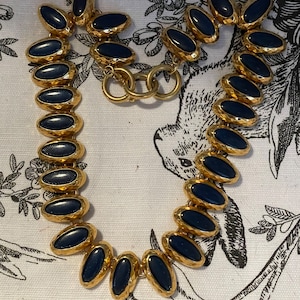 Vintage French Necklace, Modernist Lucite, Blue