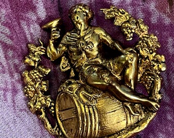 Vintage French Brooch, Bacchus, Marie Puisais