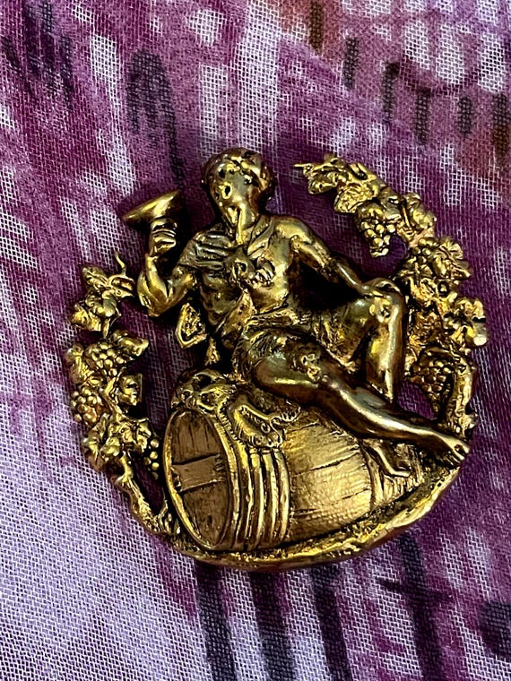 Vintage French Brooch, Bacchus, Marie Puisais