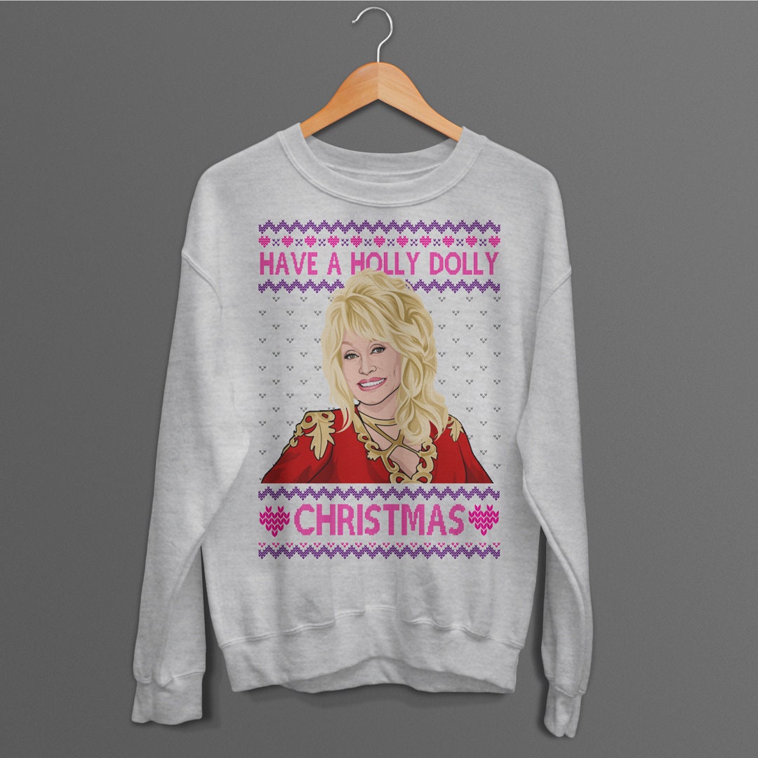 Dolly Parton Christmas Jumper Funny Holly Dolly Xmas Sweater Etsy UK