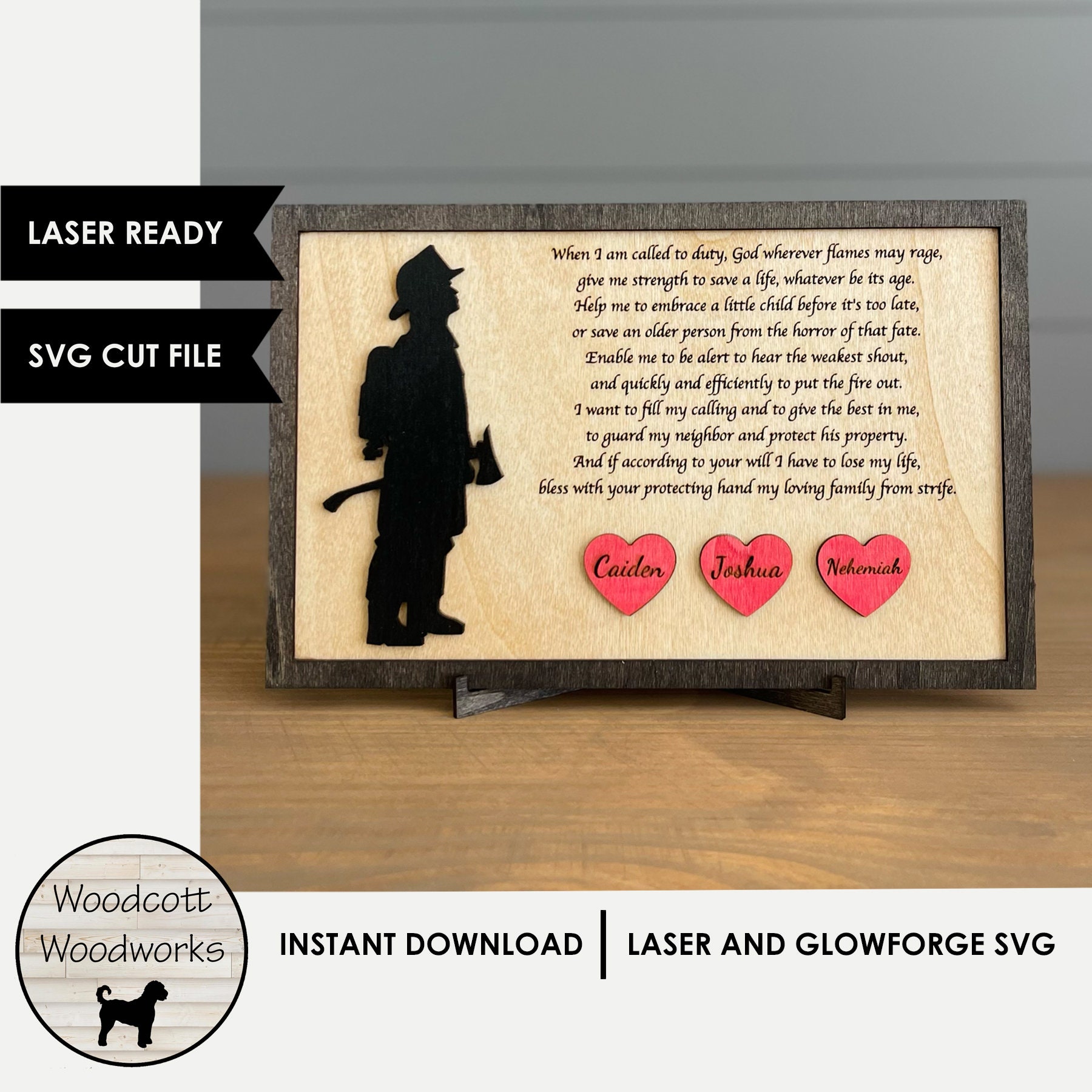 Firefighter Fireman Fireman's Prayer Personalized Custom Father's Day ...