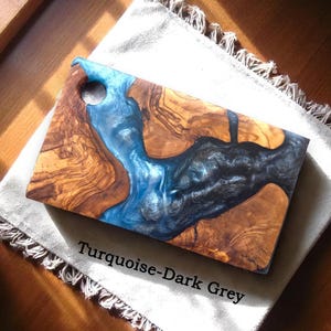 Custom Made Resin&Olive Wood Charcuterie Board,Personalized Epoxy Cutting Board,Cheese-Serving Platter,Engraved Hostess-Housewarming Gift