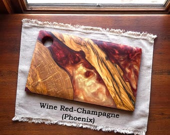 Custom Made Resin&Olive Wood Charcuterie Board,Personalized Epoxy Cutting Board, Personalized Cheese-Serving Platter,Housewarming Gift