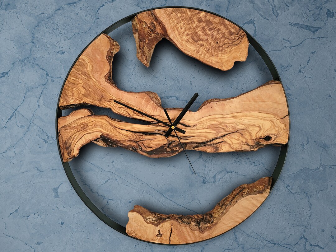 Custom Made Metal&wood Wall Clock,olive Wooden Rustic Wall Clock,new