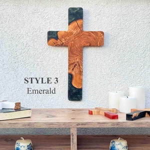 Custom Made Resin&Olive Wood Wall Cross,Wooden Crucifix,Epoxy and Olive Wood Wall Cross, Large Wooden Wall Cross,Handmade Wall Cross image 10