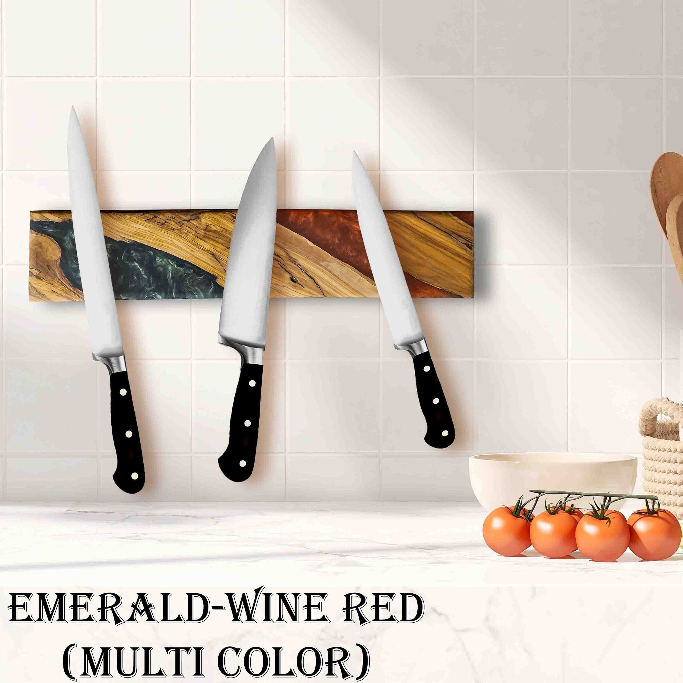 Kitchen Knife Holder, Wood Knife Rack, Wall Knife Holder, Wall Knife Block,  Carving Knife Holder, Personalized Gift, Kitchen Storage 